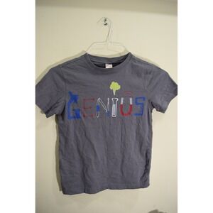 2016 Gymboree BOYS 7 Genius Science Scientist Dark Gray Graphic T-Shirt
